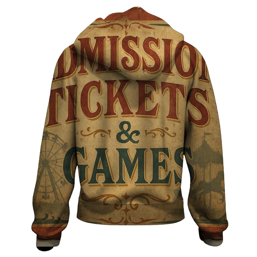 Faded Carnival Midway Ticket Banner premium hoodies