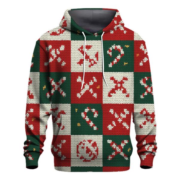 Candy Cane Starburst Patchwork Design hoodie styles