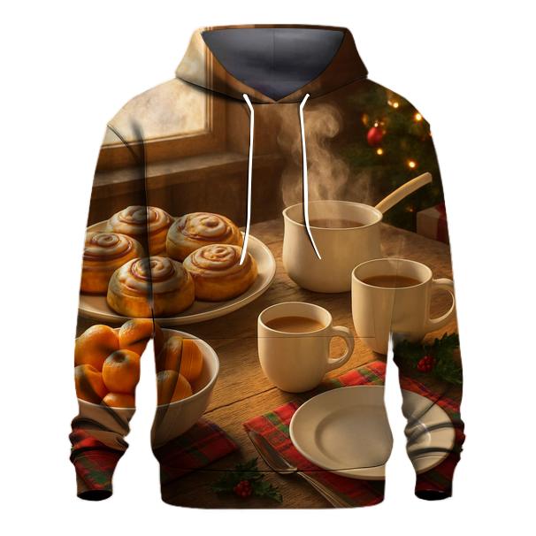 Morning Light Over Christmas Breakfast Table embroidered hoodies