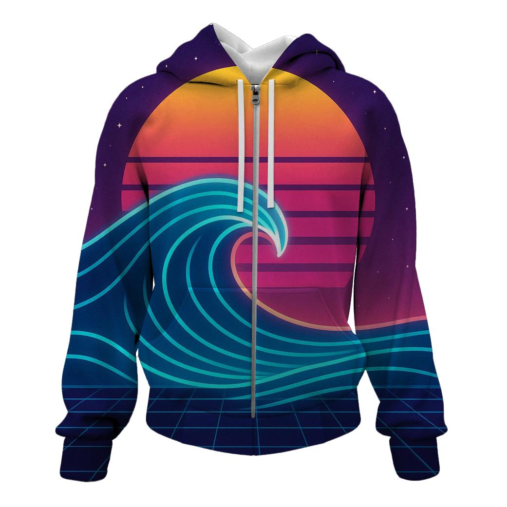Cosmic Neon Rollerwave custom hoodies