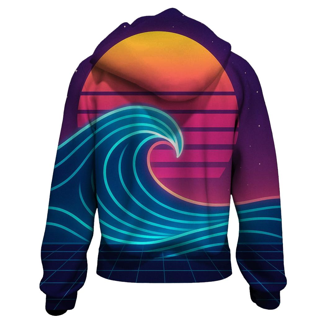 Cosmic Neon Rollerwave custom hoodies