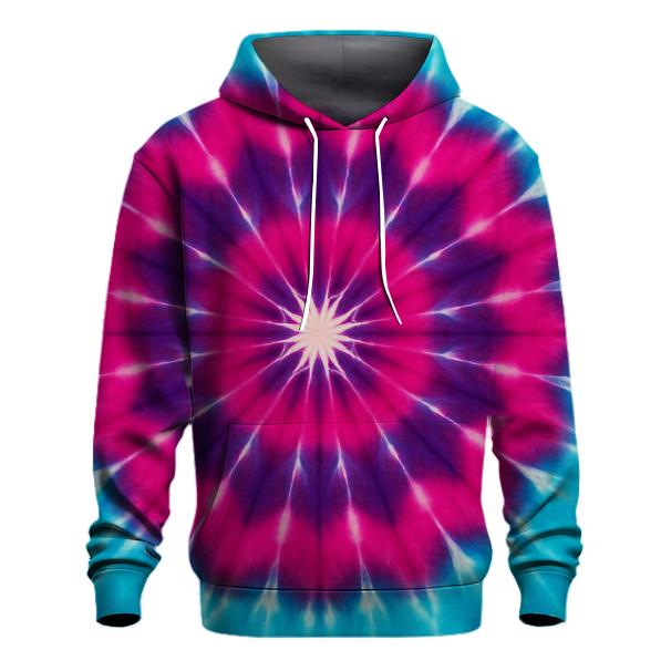 Magenta Cyan Mandala Sunwheel premium hoodies