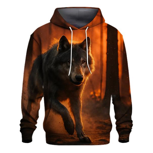 Fireline Escape Forest Wolf At Dusk premium hoodies