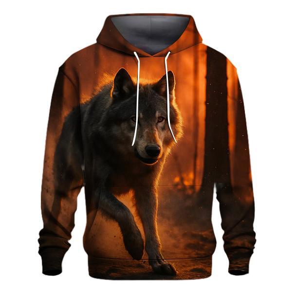 Fireline Escape Forest Wolf At Dusk premium hoodies