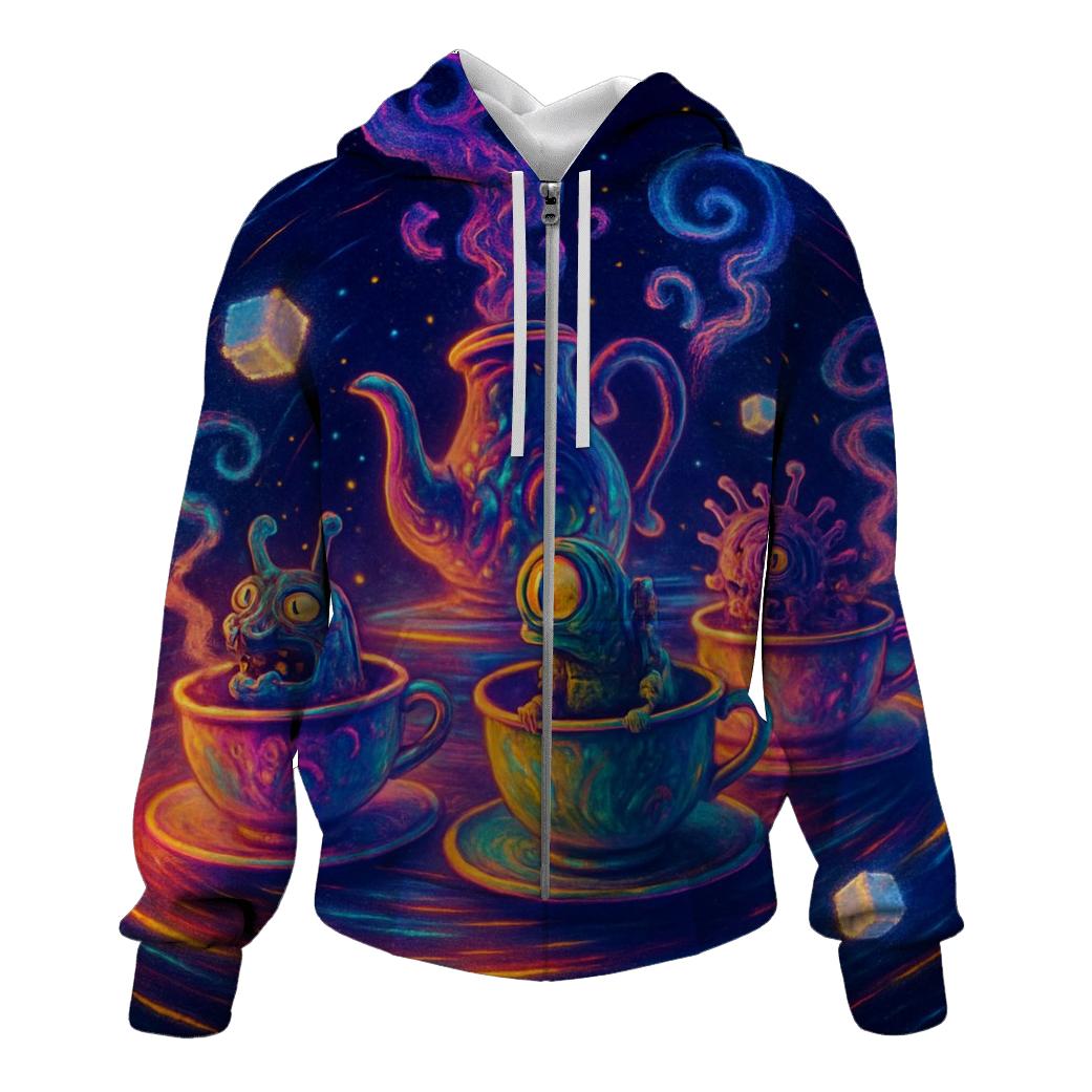 Quantum Tea Party Carousel printed hoodies