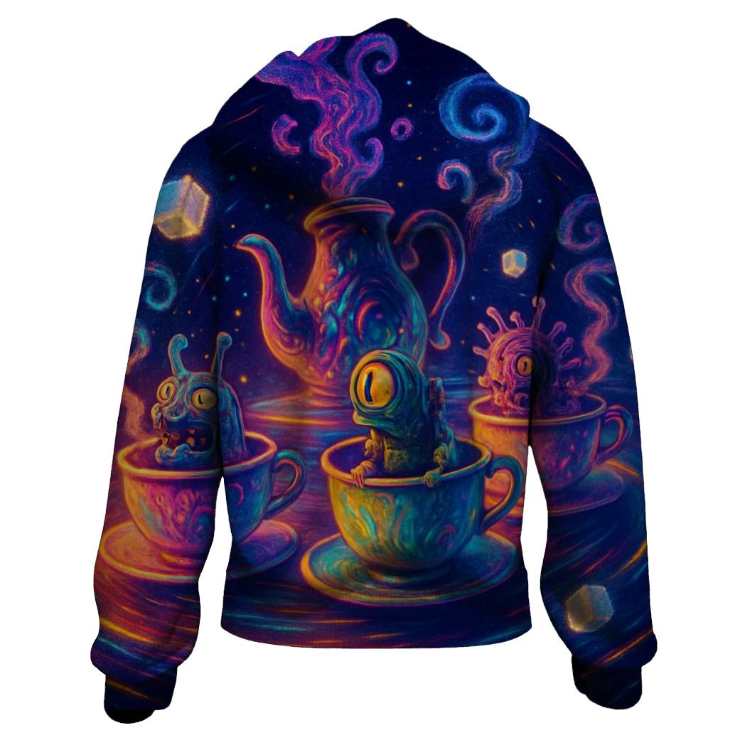 Quantum Tea Party Carousel printed hoodies