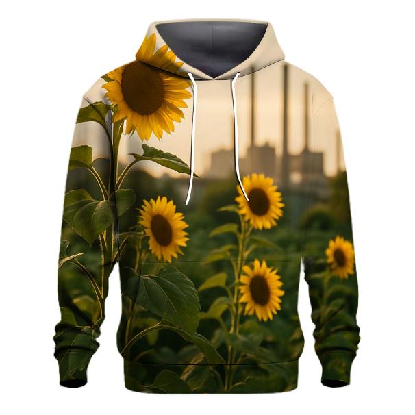 Sunflowers Facing Industrial Skyline hoodie styles
