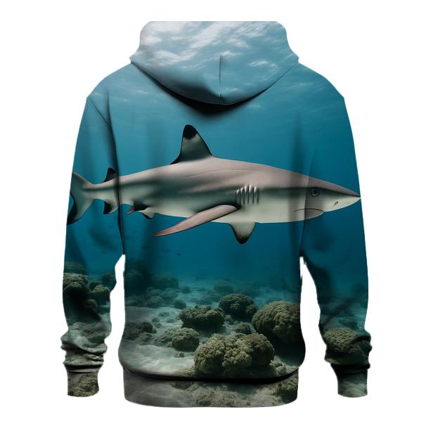 Coral Shelf Patrol Reef Shark embroidered hoodies