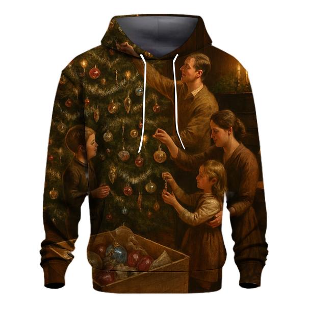 Christmas Tree Trimming In The Old Parlor heavyweight hoodies