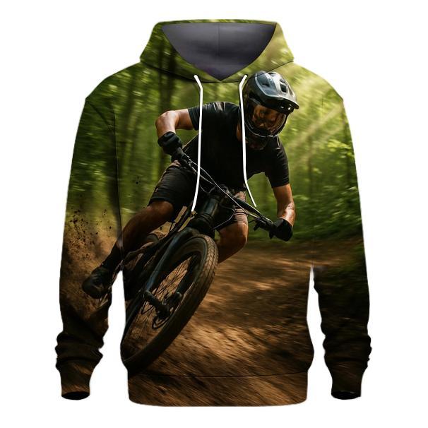 Mountain Biking Forest Rush graphic hoodies