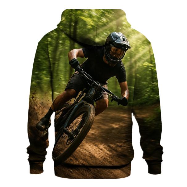 Mountain Biking Forest Rush graphic hoodies