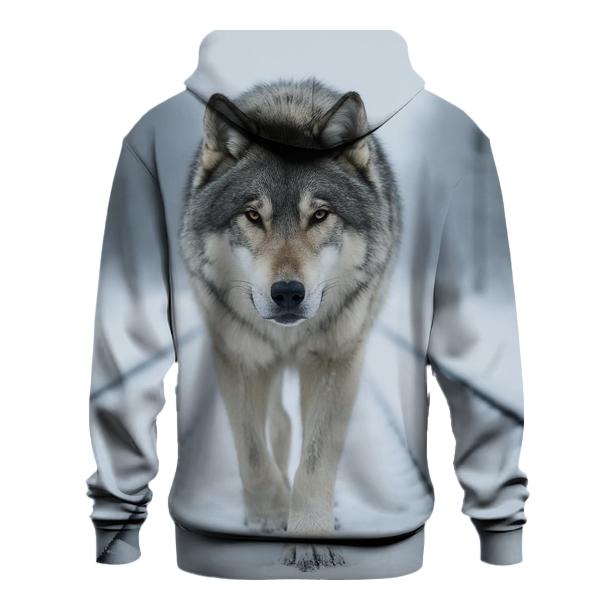 Train Track Snow Wolf Territorial Walk premium hoodies