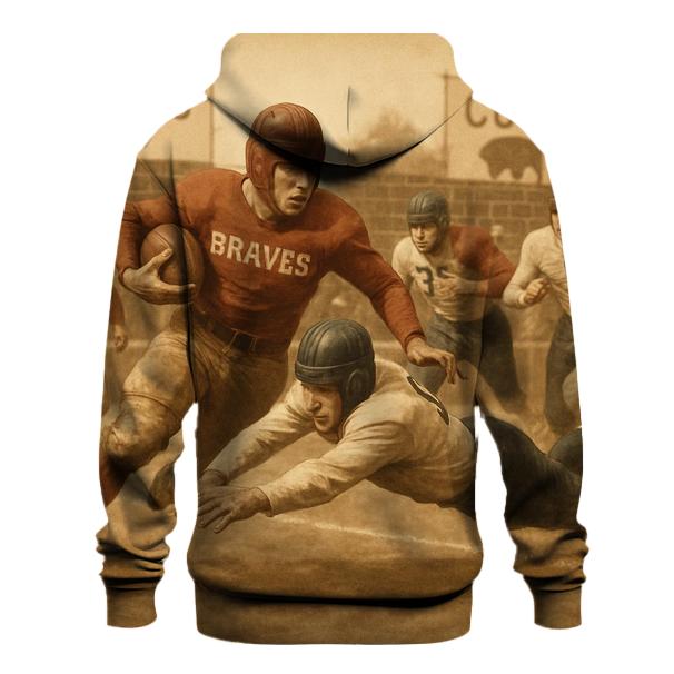 Retro Gridiron In Sepia Rivalry heavyweight hoodies