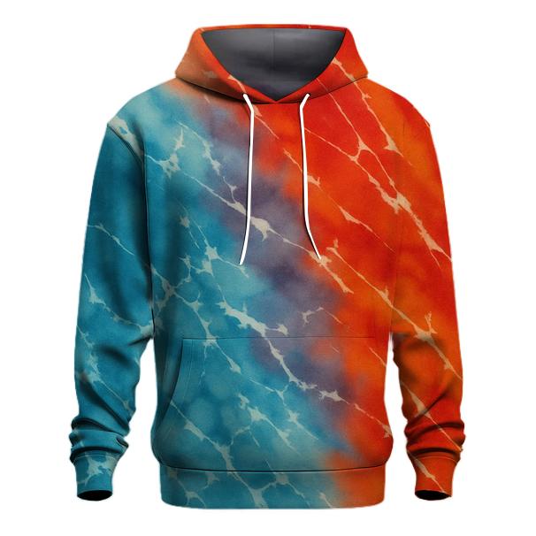 Fire And Ice Diagonal Crumple graphic hoodies