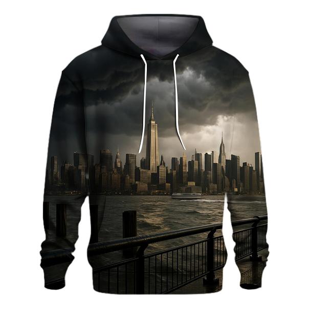 Storm Front Over Midtown From New Jersey graphic hoodies