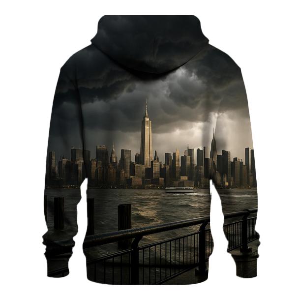 Storm Front Over Midtown From New Jersey graphic hoodies
