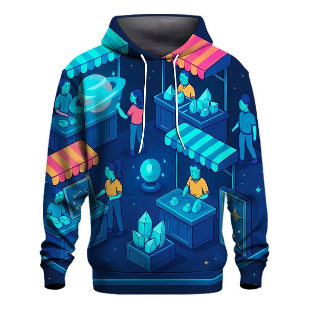 Holographic Space Market Illustration hoodie designs