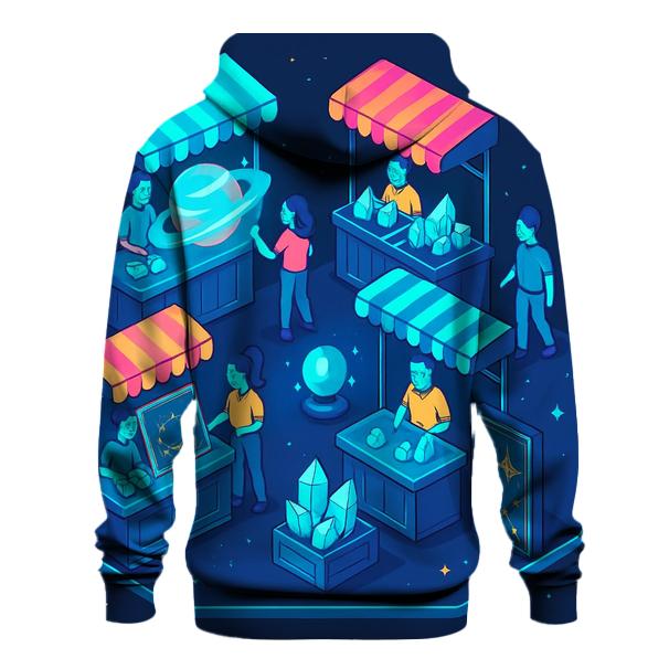 Holographic Space Market Illustration hoodie designs