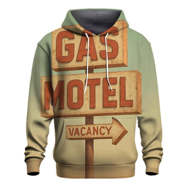 Vintage Roadside Gas Motel Signboard premium hoodies