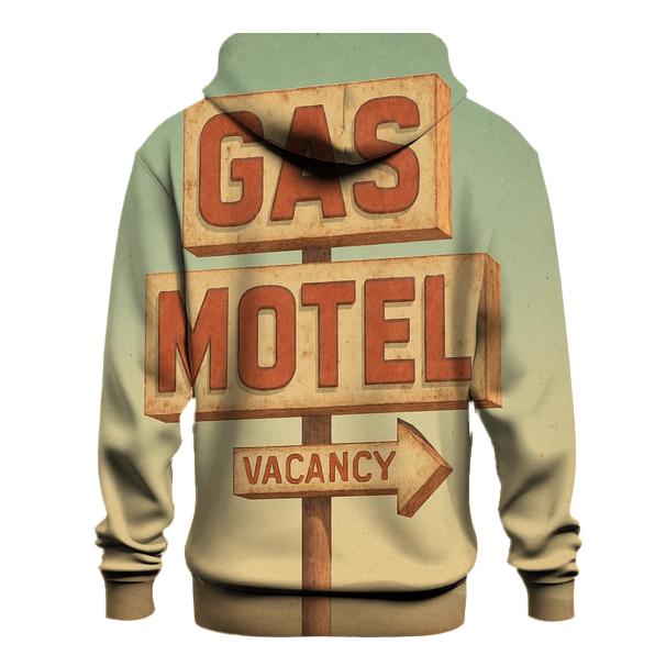 Vintage Roadside Gas Motel Signboard premium hoodies