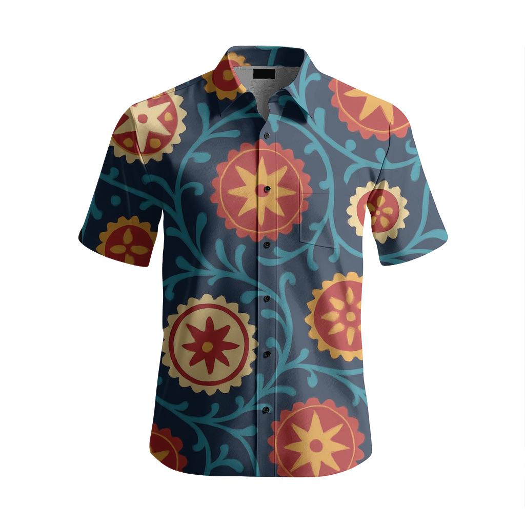 Celestial Suzani Orbits Over Midnight Steppe personalized embroidery shirts
