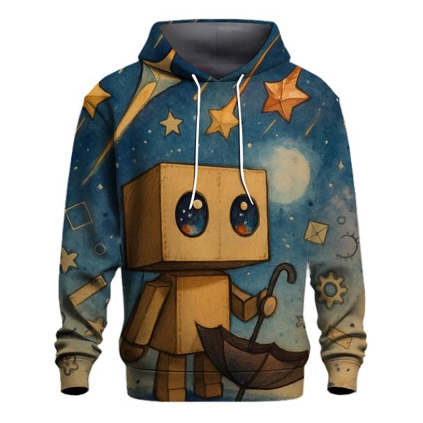 Cardboard Robot Meteor Shower premium hoodies