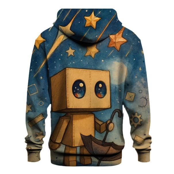 Cardboard Robot Meteor Shower premium hoodies