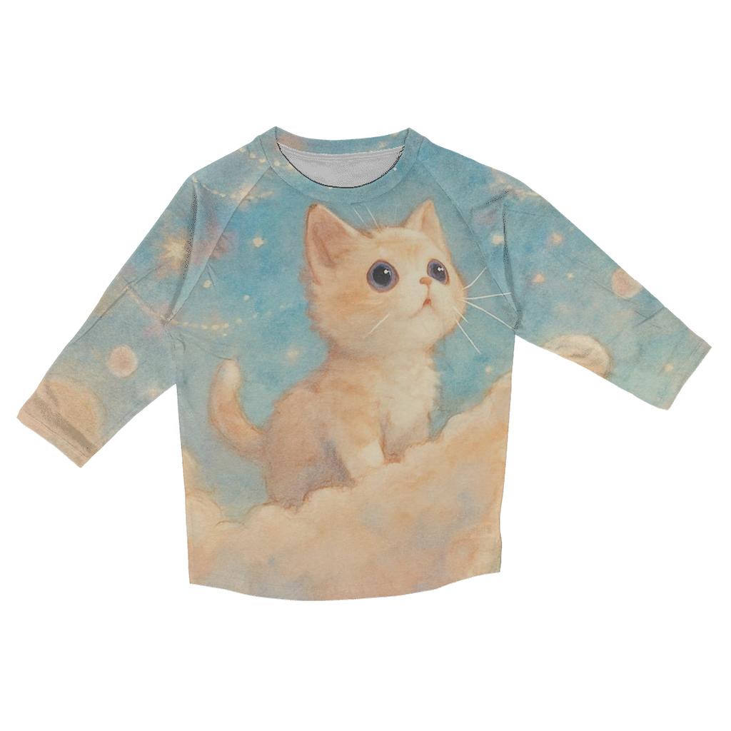 Stargazer Cloud Sailor Kitten cotton quarter sleeve shirts