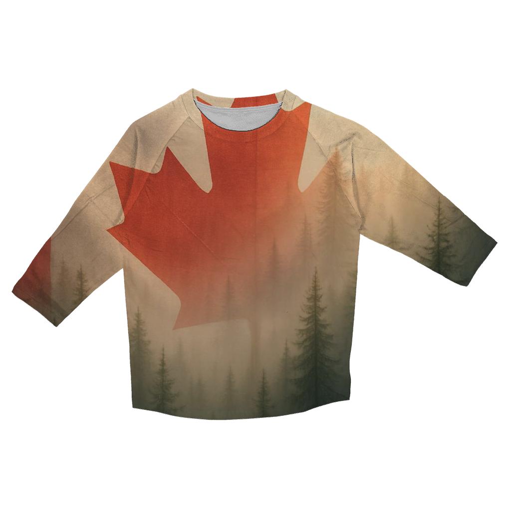 Canadian Forest Flag Mist trendy 3/4 sleeve tops