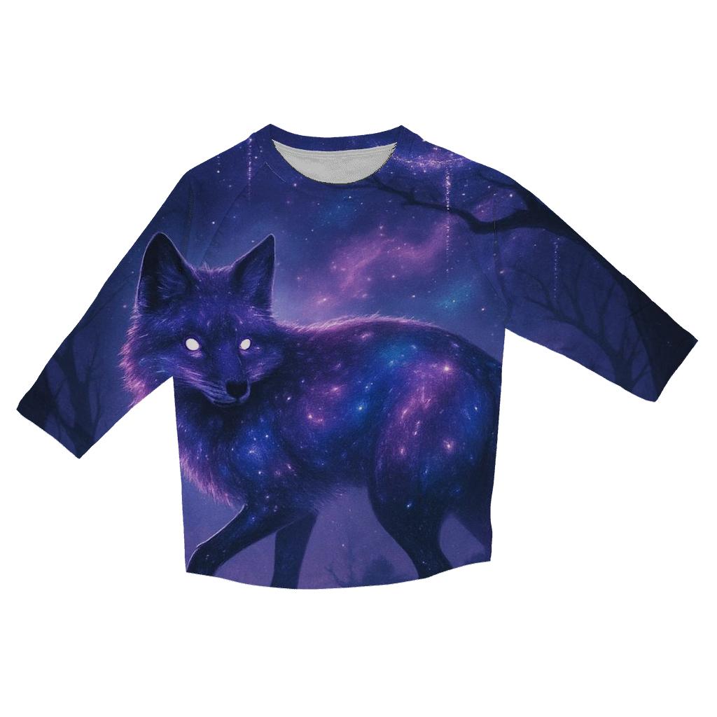Cosmic Fox In Starlit Forest designer 3/4 sleeve blouses
