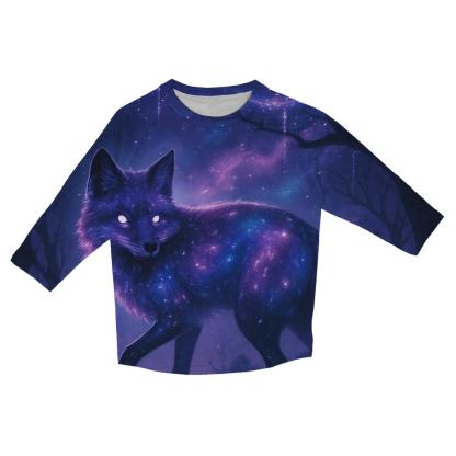 Cosmic Fox In Starlit Forest designer 3/4 sleeve blouses