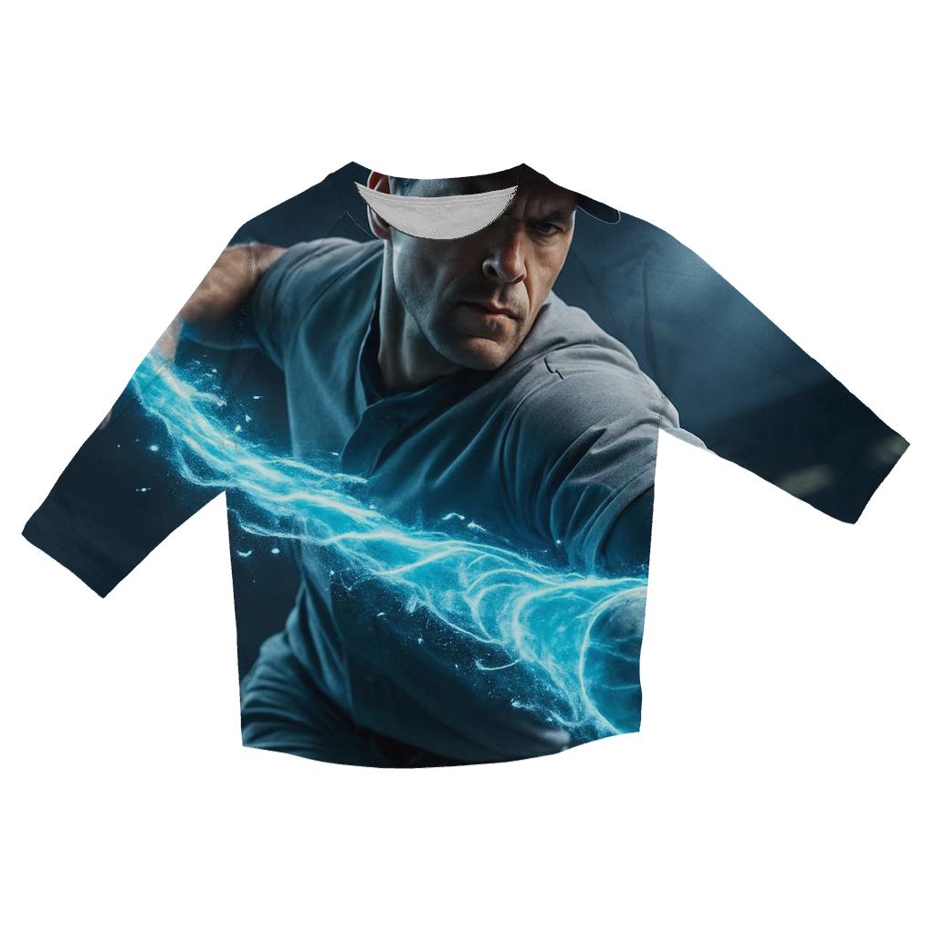 Icy Blue Strikeout Storm fashion 3/4 sleeve shirts