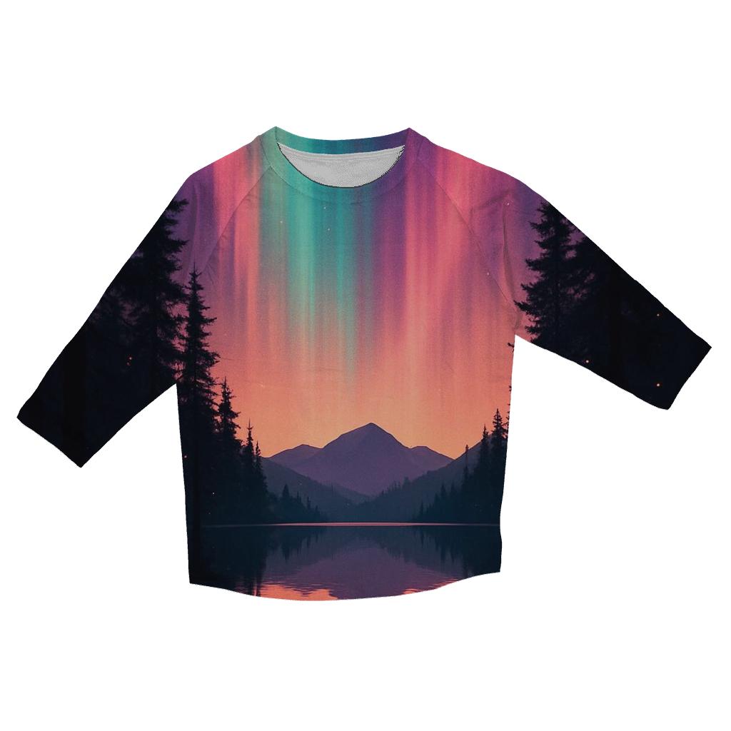 Aurora Sunset Over Still Pines designer 3/4 sleeve blouses