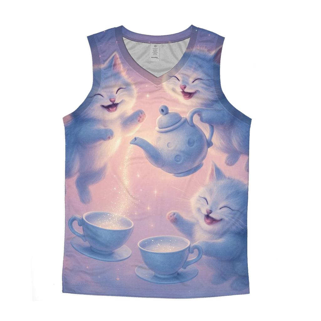 Celestial Tea Party Cats stylish racerback tanks