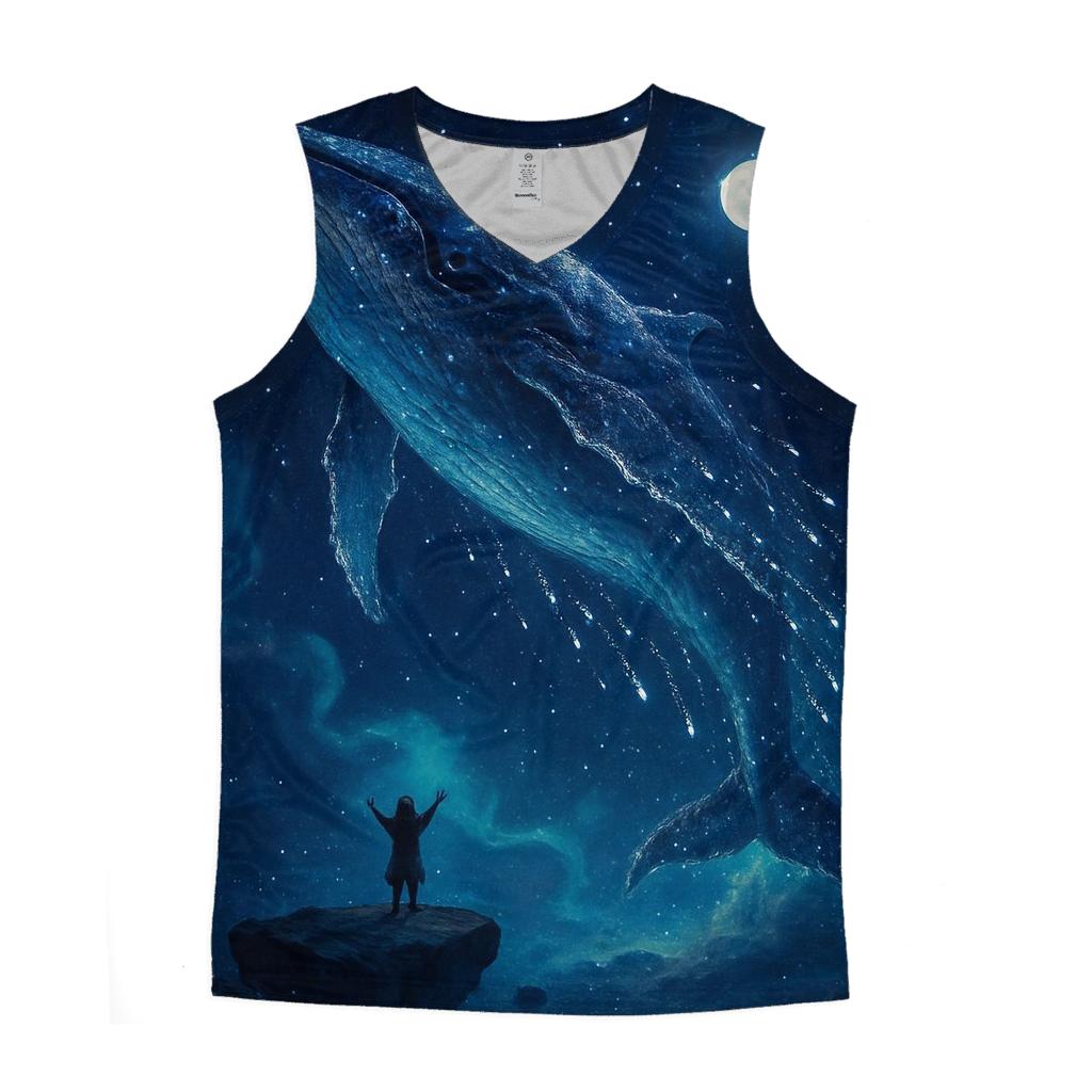 Celestial Whale Crossing designer workout tanks