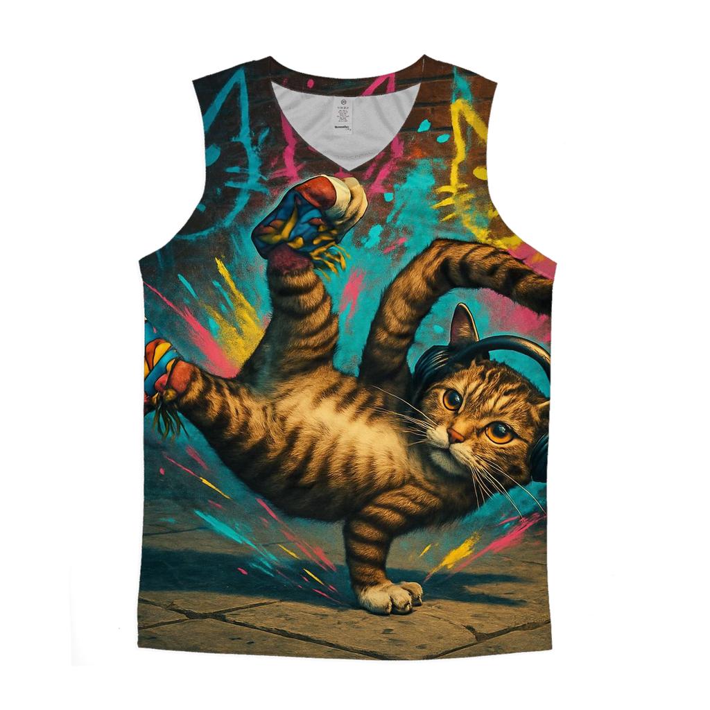 Graffiti Alley Breakdance Cat custom tank tops