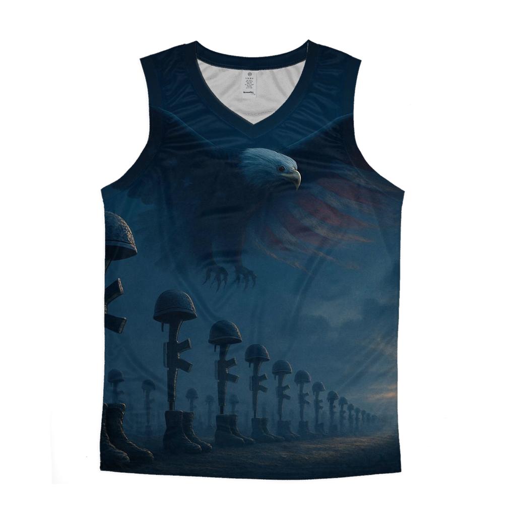 Eagle Watch Over Fallen Fields stylish racerback tanks