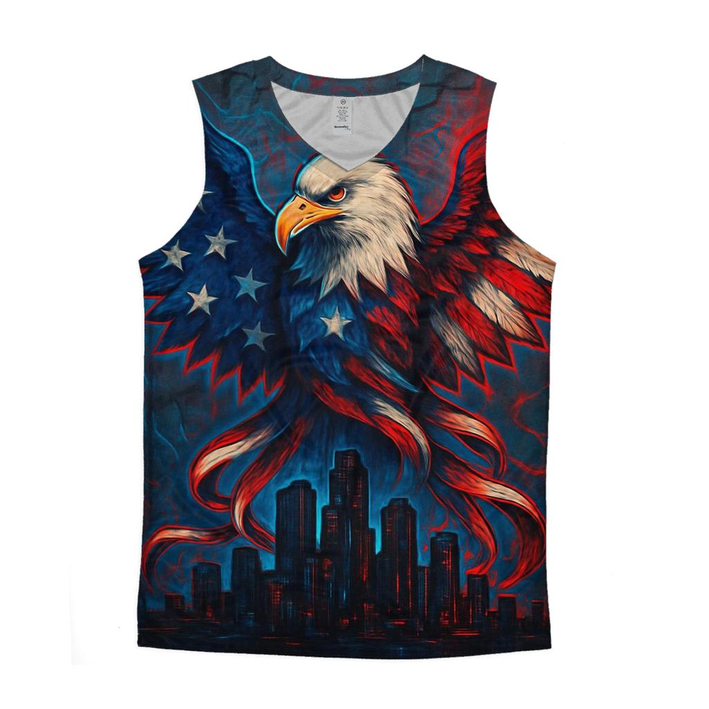 Urban Eagle Skyline Banner sports performance tank tops