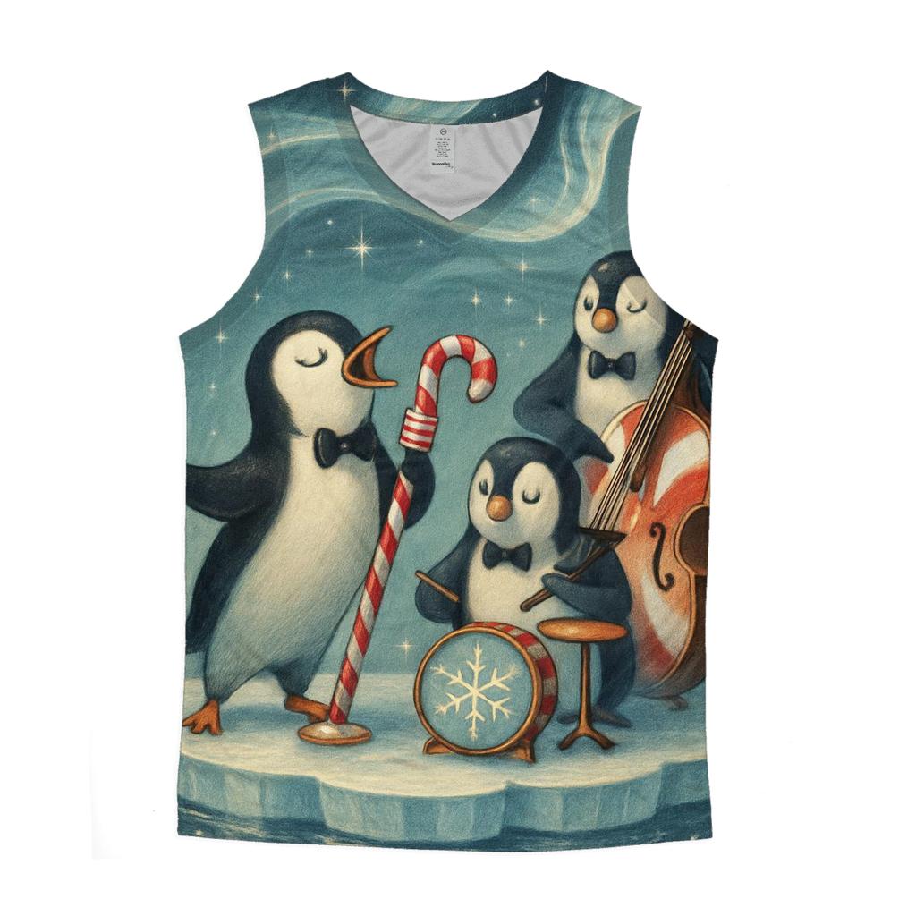 North Pole Penguin Jazz Band sports performance tank tops