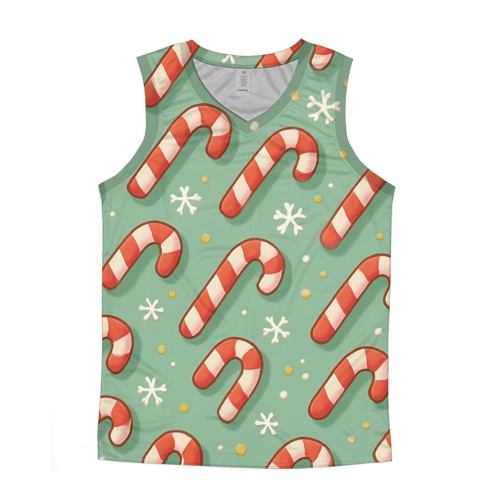 Candy Cane Diagonal Stripe Parade On Mint Green stylish racerback tanks