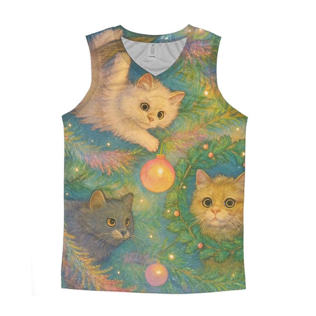 Christmas Cats Ornament Jungle cotton sleeveless tops