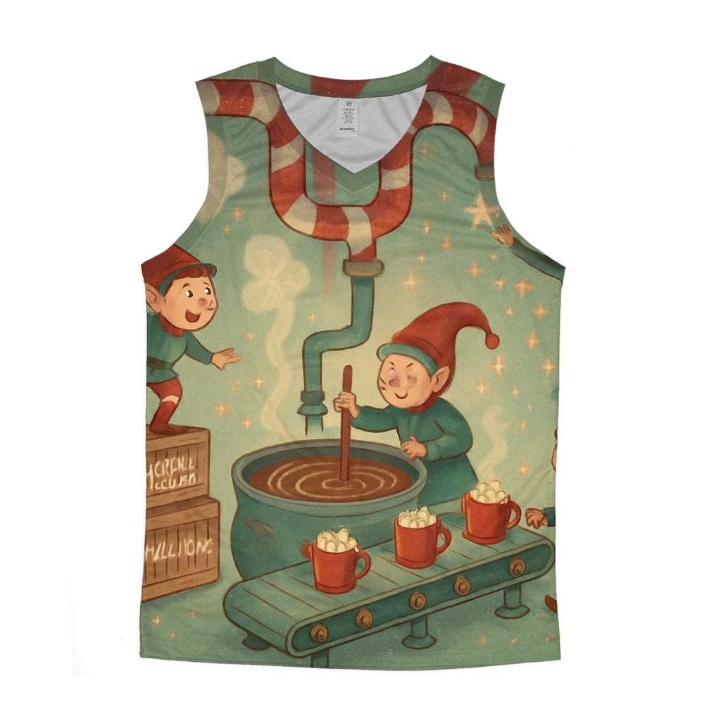 Elves Hot Cocoa Factory Line trendy fitted tank tops