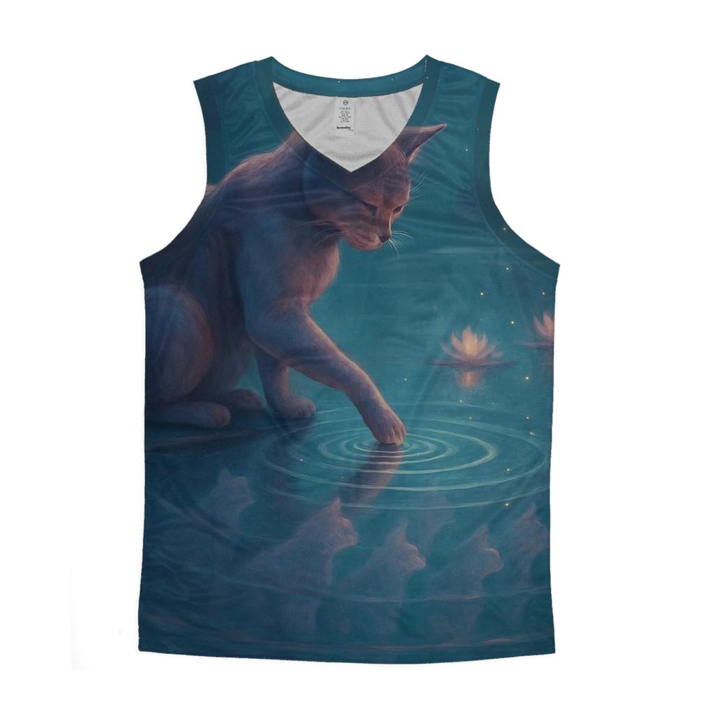 Crystal Pond Reflection Cats sports performance tank tops