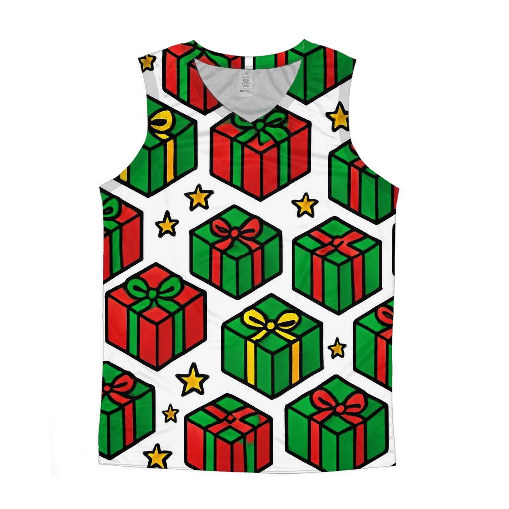 Gift Box Checkerboard On Bright White trendy fitted tank tops