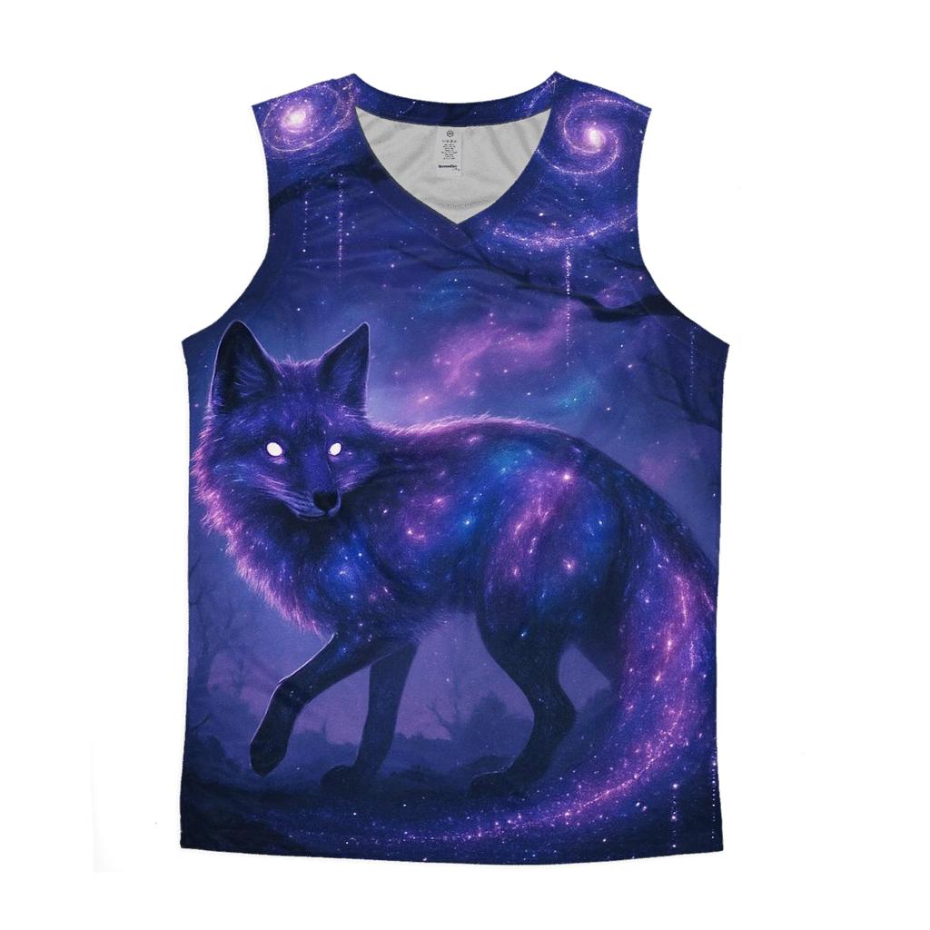Cosmic Fox In Starlit Forest personalized athletic tanks