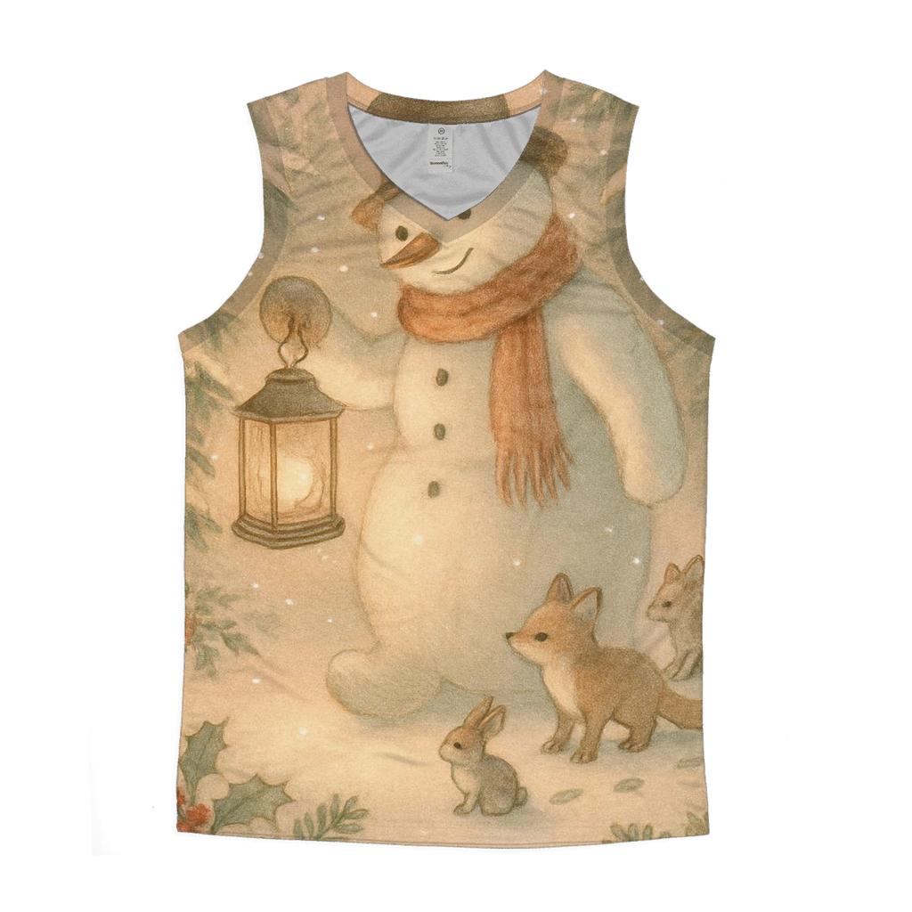 Snowman Lantern Forest Walk cotton sleeveless tops