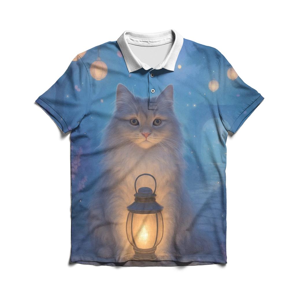 Lantern Garden Dream Cat custom polo shirts