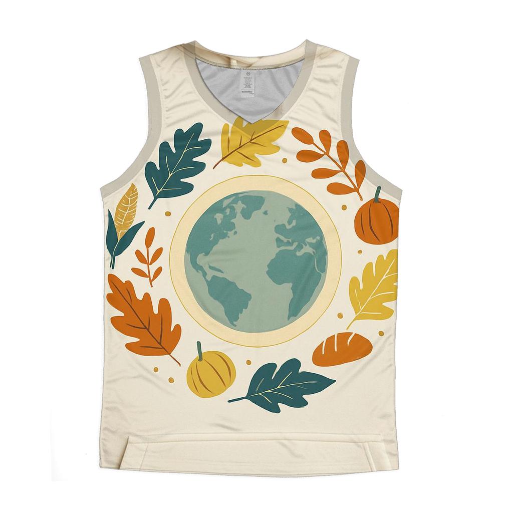 Thankful Leaves Around The World personalized athletic tanks