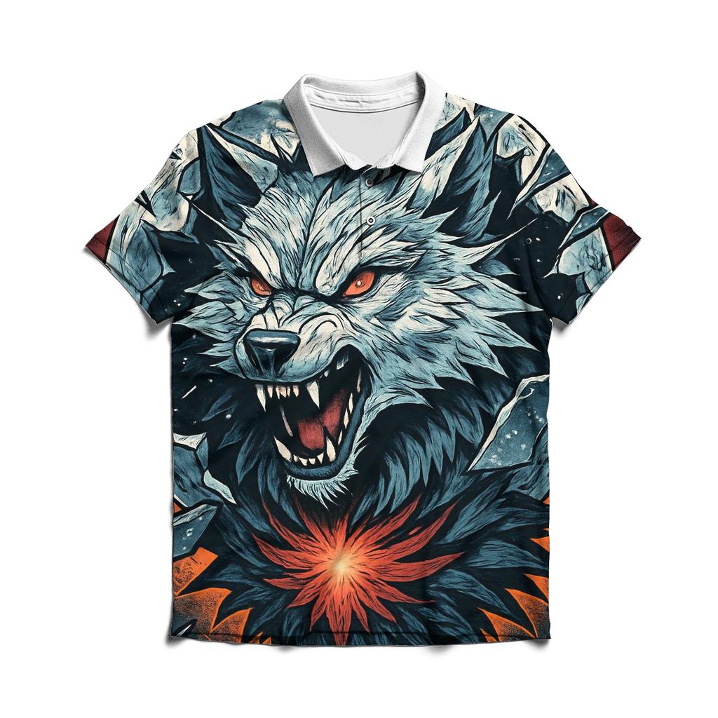 Shattered Moon Alpha embroidered polo tops