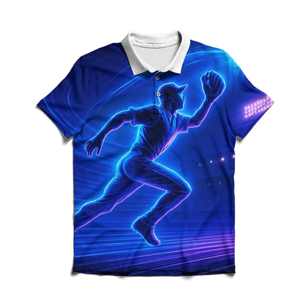 Neon Wave Outfield Dash premium cotton polo shirts